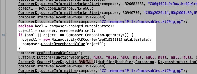 Code for checking change in state